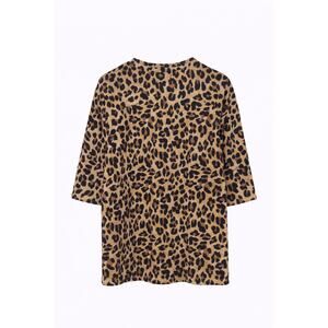 Harve Bernard Leopard Print Knit Sweater Size M Animal Print Streetwear Casual